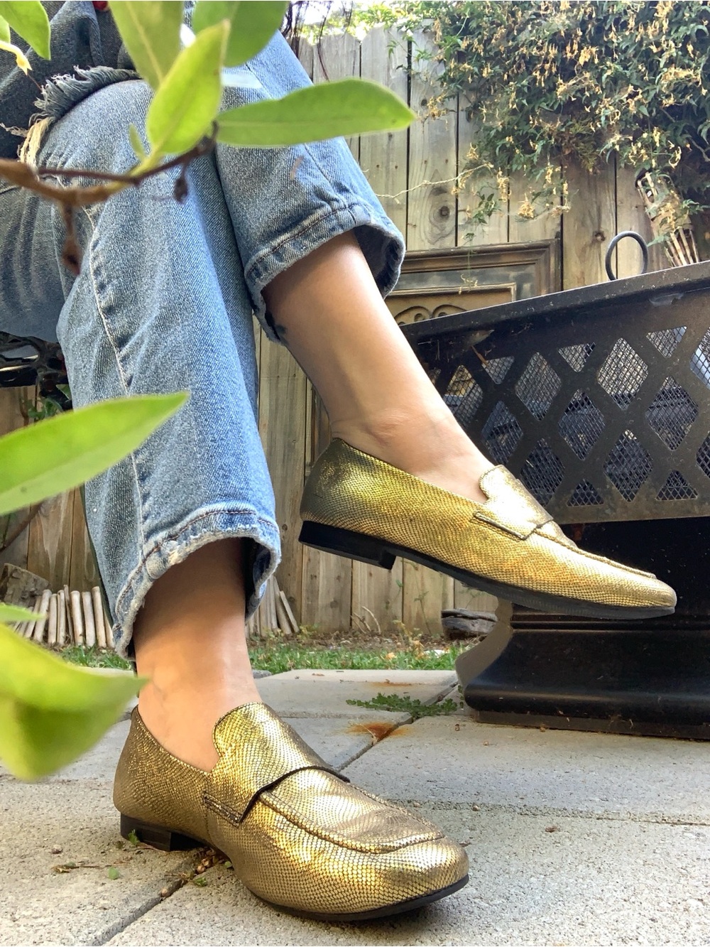 Vagabond Gold Metallic Women's Loafers - Stylish Slip-On Dress Shoes